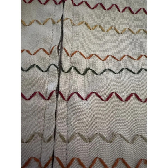 Alfred Dunner Full Zip Vest 16 Earth Tone Color Zig Zag Embroidery Knit Backside - Picture 12 of 13